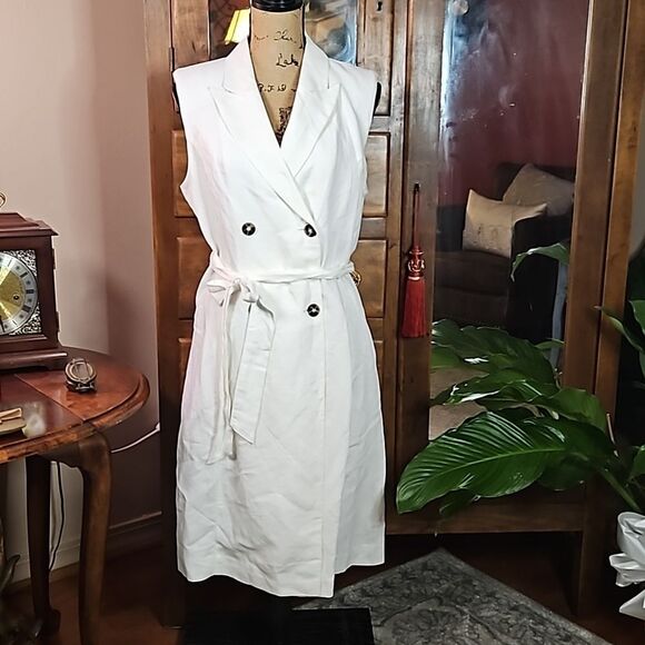 NWT H&M Linen blend shirt dress size Medium - Picture 1 of 13